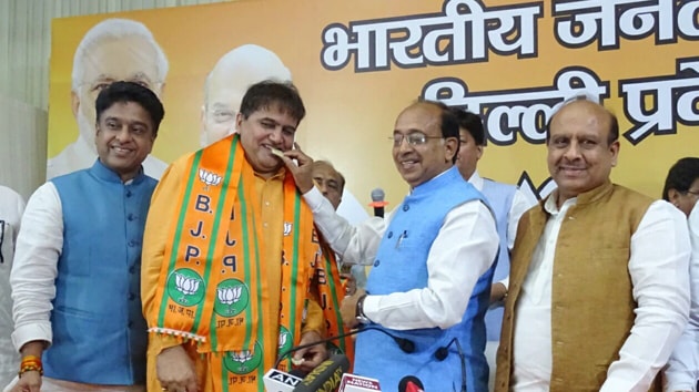 Devender Sehrawat joined the BJP in May 2019.(Twitter/@BJP4Delhi)