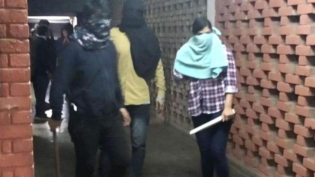Masked miscreants armed with sticks roaming around campus, at JNU campus on January 5. (PTI File /Twitter image released by @JNUSUofficial) Masked miscreants armed with sticks roaming around campus, at JNU campus on January 5. (PTI File /Twitter image released by @JNUSUofficial)