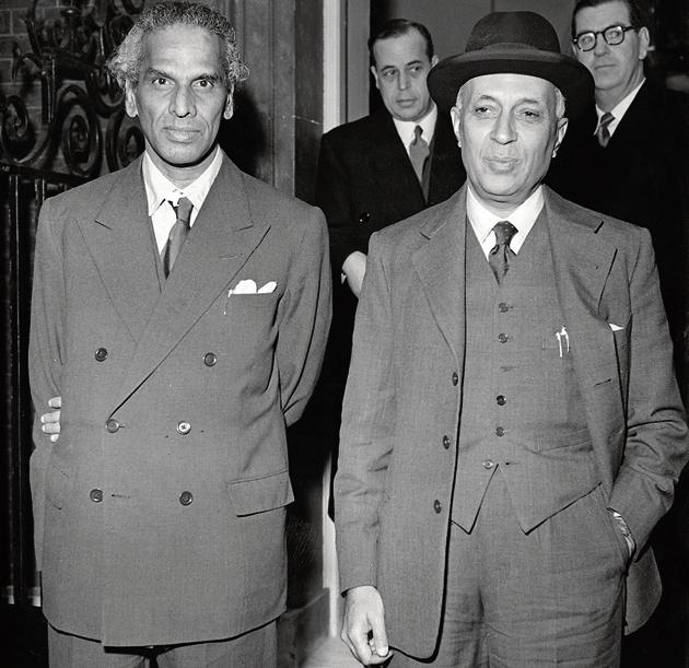 VK Krishna Menon (1896 - 1974, left), chief Indian delegate to the United Nations, and Jawaharlal Nehru (1889 - 1964), Prime Minister of India, leave 10 Downing Street in London after the morning session of the Commonwealth Prime Ministers' Conference on February 1, 1955. (Reg Speller/Getty Images) VK Krishna Menon (1896 - 1974, left), chief Indian delegate to the United Nations, and Jawaharlal Nehru (1889 - 1964), Prime Minister of India, leave 10 Downing Street in London after the morning session of the Commonwealth Prime Ministers' Conference on February 1, 1955. (Reg Speller/Getty Images)