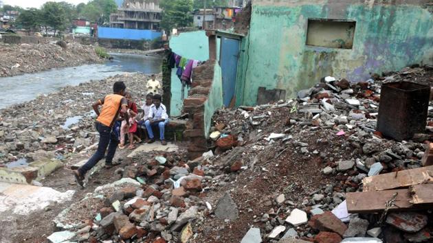 According to PMC officials, PriMove has considered 20 metres as the width of the stream while conducting the survey. (HT PHOTO) According to PMC officials, PriMove has considered 20 metres as the width of the stream while conducting the survey. (HT PHOTO)