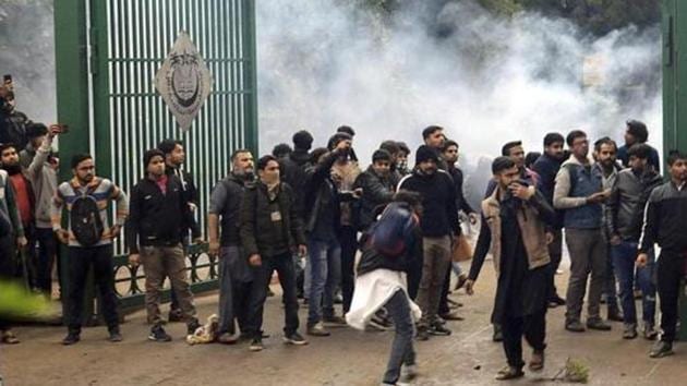 The anti-CAA protests on December 15, took a violent turn after protesters clashed with Delhi Police in the university. (AP FILE) The anti-CAA protests on December 15, took a violent turn after protesters clashed with Delhi Police in the university. (AP FILE)