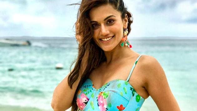 Taapsee Pannu on the sets of Judwaa 2.