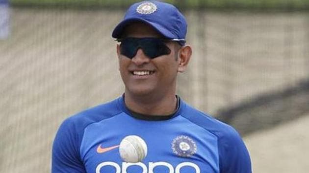 File photo of MS Dhoni during a practice session.(ANI Photo) File photo of MS Dhoni during a practice session.(ANI Photo)