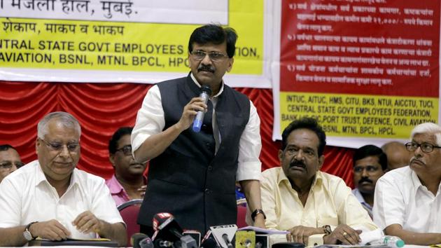 Shiv Sena leader Sanjay Raut speaks during a press conference in Mumbai on January 8, 2020.(ANI Photo)