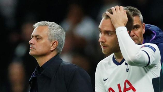 Tottenham Hotspur manager Jose Mourinho and Christian Eriksen.(REUTERS)