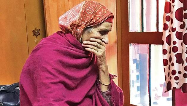 Oma, an octogenarian resident of Jagati, one of the five areas in Jammu where Kashmiri Pandits, who fled the Valley in the 90s, still live in camps. Oma, an octogenarian resident of Jagati, one of the five areas in Jammu where Kashmiri Pandits, who fled the Valley in the 90s, still live in camps.