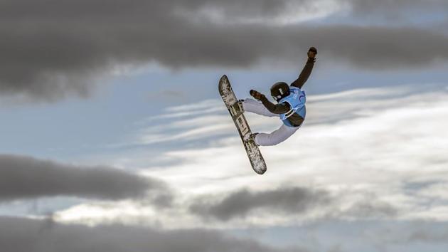 Lukas Frischhut, of Austria, takes part in practice for the Snowboarding Slopestyle competition of the 2020 Winter Youth Olympic Games at Leysin Park in Leysin, Switzerland. (Joel Marklund/AP) Lukas Frischhut, of Austria, takes part in practice for the Snowboarding Slopestyle competition of the 2020 Winter Youth Olympic Games at Leysin Park in Leysin, Switzerland. (Joel Marklund/AP)
