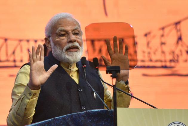 Prime Minister Narendra Modi addresses on the occasion of 150th-anniversary celebration of Kolkata Port Trust, in Kolkata. (Photo: Samir Jana/ Hindustan Times) Prime Minister Narendra Modi addresses on the occasion of 150th-anniversary celebration of Kolkata Port Trust, in Kolkata. (Photo: Samir Jana/ Hindustan Times)