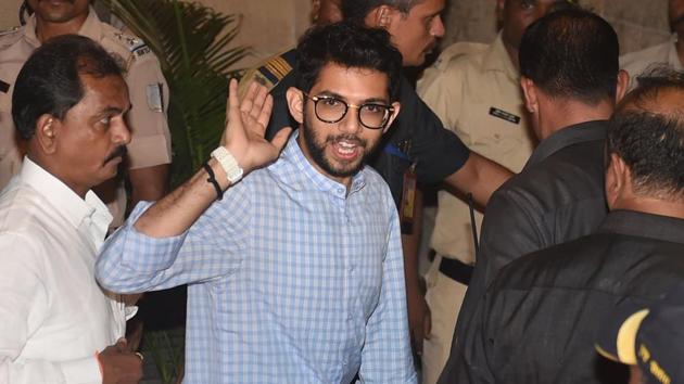 MLA Aaditya Thackeray leaves after a meeting. (PTI) MLA Aaditya Thackeray leaves after a meeting. (PTI)