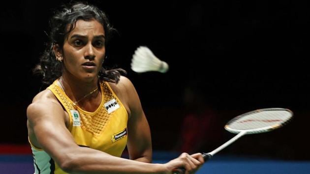 PV Sindhu hits a return shot against Taiwan's Tai Tzu Ying.(AP)