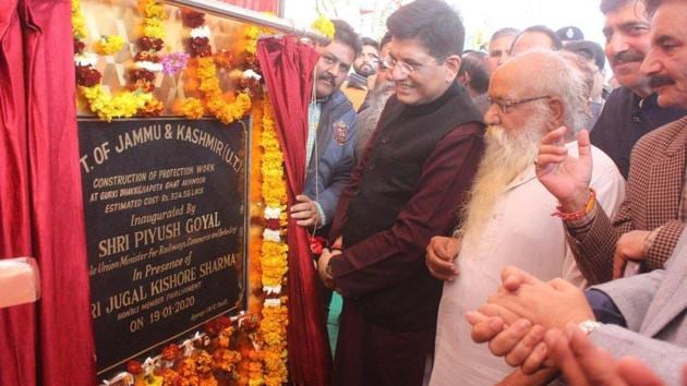 Piyush Goyal inaugurating a project in Akhnoor, Jammu. (Courtesy: Twitter/@PiyushGoyal) Piyush Goyal inaugurating a project in Akhnoor, Jammu. (Courtesy: Twitter/@PiyushGoyal)