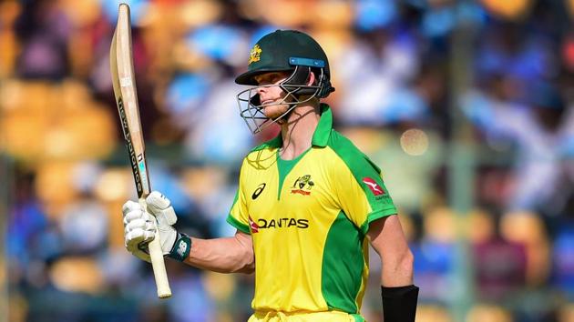 Australia's Steve Smith celebrates his fifty. (PTI) Australia's Steve Smith celebrates his fifty. (PTI)