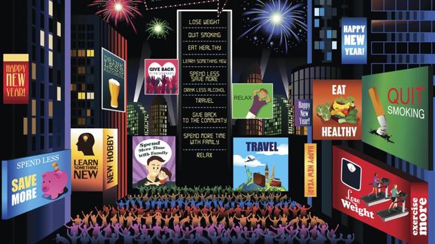 A vector illustration of New Years Resolutions (HT PHOTO) A vector illustration of New Years Resolutions (HT PHOTO)