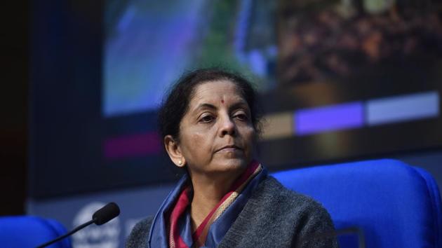Union Finance Minister Nirmala Sitharaman during a press conference at National Media Centre in New Delhi. (Sanjeev Verma/HT PHOTO) Union Finance Minister Nirmala Sitharaman during a press conference at National Media Centre in New Delhi. (Sanjeev Verma/HT PHOTO)