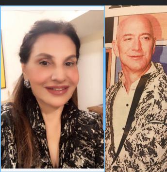 Poonam Soni and Jeff Bezos. Poonam Soni and Jeff Bezos.