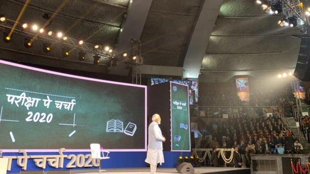 Prime Minister Narendra Modi interacting with students at ‘Pariksha Pe Charcha 2020’ event at New Delhi’s Talkatora Stadium on Monday. (Twitter/@PMOIndia) Prime Minister Narendra Modi interacting with students at ‘Pariksha Pe Charcha 2020’ event at New Delhi’s Talkatora Stadium on Monday. (Twitter/@PMOIndia)