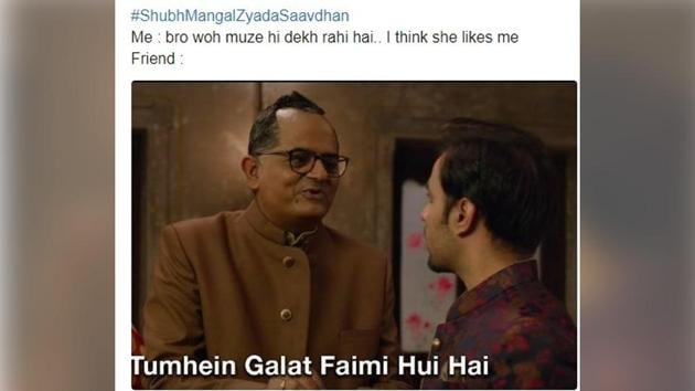 Shubh Mangal Zyada Saavdhan trailer has created quite a stir online.(Twitter/Sahil Bhalerao)