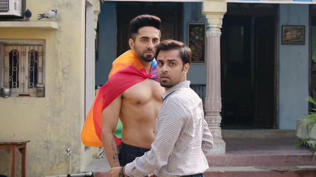 Ayushmann Khurrana, Jitendra Kumar in Shubh Mangal Zyada Saavdhan.