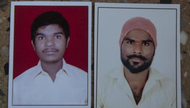 Sagar Karandekar (right) and Raju Karandekar (left) were electrocuted to death when the roller ladder that they was using came in contact with a live overhead supply wire just after they had finished fitting street lights in Rajiv Gandhi IT park in Hinjewadi on December 30, 2019. (Pratham Gokhale/HT Photo) Sagar Karandekar (right) and Raju Karandekar (left) were electrocuted to death when the roller ladder that they was using came in contact with a live overhead supply wire just after they had finished fitting street lights in Rajiv Gandhi IT park in Hinjewadi on December 30, 2019. (Pratham Gokhale/HT Photo)