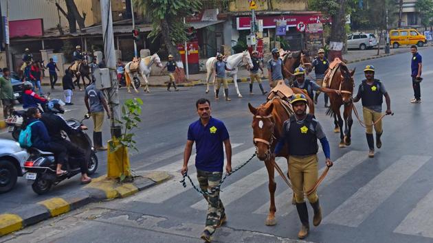 “At present, 13 horses have been purchased and the rest will be bought in the next six months. A stable will be built on a 2.5 acre plot at Marol (in suburban Andheri),” Deshmukh told reporters at a press conference. (Vijayanand Gupta / HT Photo) “At present, 13 horses have been purchased and the rest will be bought in the next six months. A stable will be built on a 2.5 acre plot at Marol (in suburban Andheri),” Deshmukh told reporters at a press conference. (Vijayanand Gupta / HT Photo)