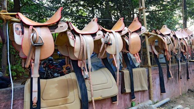 Deshmukh said horses in the unit can be used for crowd control during festivals and marches, at beaches and the rider can keep watch from a good height, and claimed a policeman on horseback was equal to 30 personnel on the ground. (Vijayanand Gupta / HT Photo) Deshmukh said horses in the unit can be used for crowd control during festivals and marches, at beaches and the rider can keep watch from a good height, and claimed a policeman on horseback was equal to 30 personnel on the ground. (Vijayanand Gupta / HT Photo)
