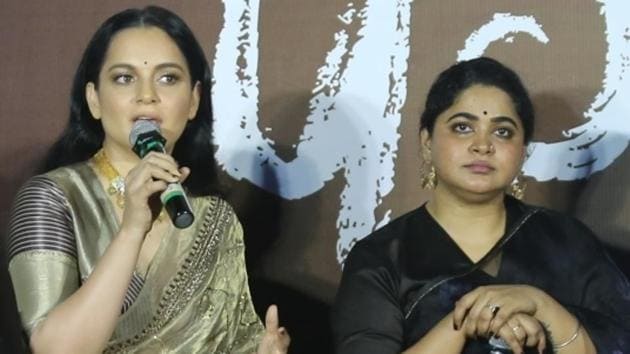 Director Ashwiny Iyer Tiwari and actor Kangana Ranaut at the trailer launch of their upcoming film Panga in Mumbai.(IANS) Director Ashwiny Iyer Tiwari and actor Kangana Ranaut at the trailer launch of their upcoming film Panga in Mumbai.(IANS)