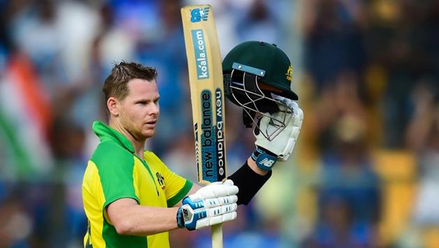 Australia's Steve Smith celebrates his hundred (PTI) Australia's Steve Smith celebrates his hundred (PTI)