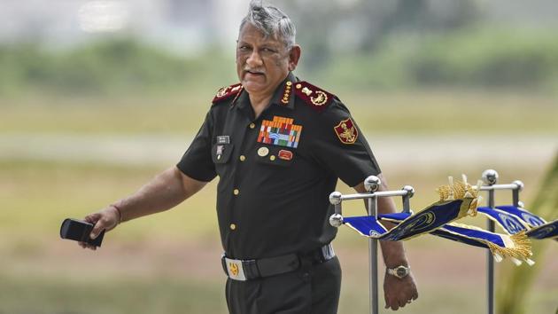 Chief of Defence Staff General Bipin Rawat at the induction ceremony of the first Sukhoi-30MKI fighter aircraft squadron at the Thanjavur airbase, Monday, Jan. 20, 2020.(PTI)