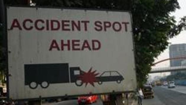 A 56-year-old woman was run over by a car on Saturday evening, after the two-wheeler she was riding pillion on, skidded on a road that was undergoing repair work in Nigdi. (HT/PHOTO) A 56-year-old woman was run over by a car on Saturday evening, after the two-wheeler she was riding pillion on, skidded on a road that was undergoing repair work in Nigdi. (HT/PHOTO)