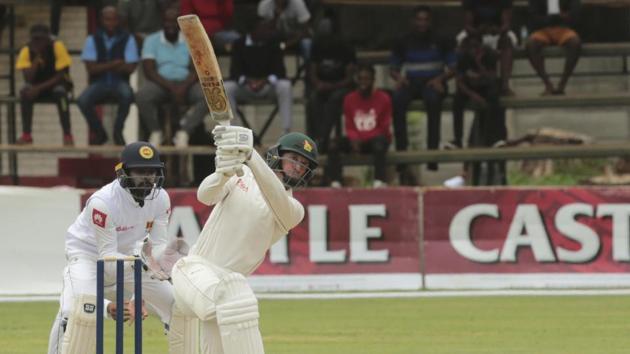 Zimbabwe's Craig Ervine plays a shot on the second day.(AP) Zimbabwe's Craig Ervine plays a shot on the second day.(AP)