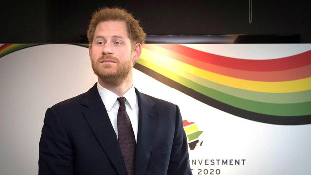Britain's Prince Harry attends the UK-Africa Investment Summit at the Intercontinental Hotel in London, Britain.(REUTERS)