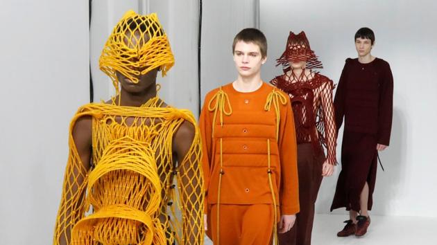 Models present creations by designer Craig Green as part of his Fall/Winter 2020/2021 collection show.  (REUTERS) 