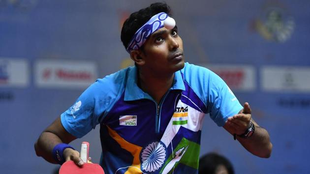 File image of India paddler Sharath Kamal Achanta.(Getty Images) File image of India paddler Sharath Kamal Achanta.(Getty Images)