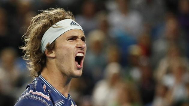 Germany's Alexander Zverev reacts during his match against Italy's Marco Cecchinato.(REUTERS)