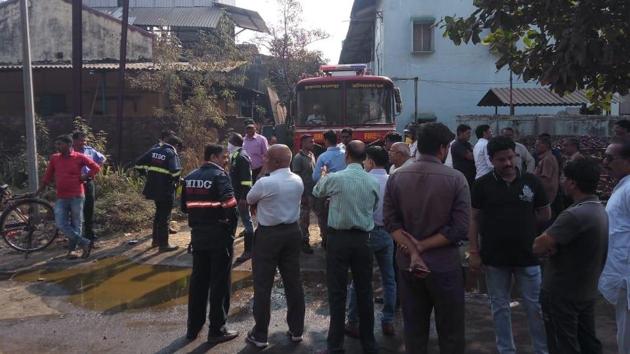 Fire broke out at a chemical factory in(HT Photo)
