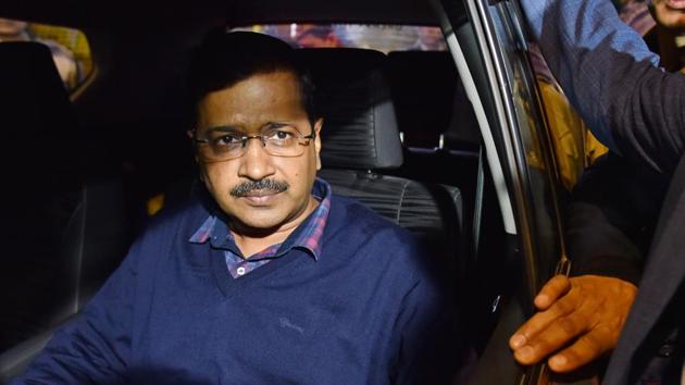 Delhi Chief Minister and AAP candidate from New Delhi constituency Arvind Kejriwal leaves after filing his nomination for upcoming Delhi Assembly election, at Jamnagar House, in New Delhi. (Sanchit Khanna/HT PHOTO) Delhi Chief Minister and AAP candidate from New Delhi constituency Arvind Kejriwal leaves after filing his nomination for upcoming Delhi Assembly election, at Jamnagar House, in New Delhi. (Sanchit Khanna/HT PHOTO)