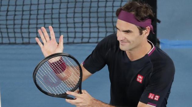 Switzerland's Roger Federer celebrates after defeating Serbia's Filip Krajinovic.(AP)