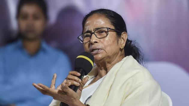 West Bengal Chief Minister Mamata Banerjee speaks during her party’s protest dharna against CAA, NPR and NRC in Kolkata, on January 16.(PTI Photo) West Bengal Chief Minister Mamata Banerjee speaks during her party’s protest dharna against CAA, NPR and NRC in Kolkata, on January 16.(PTI Photo)