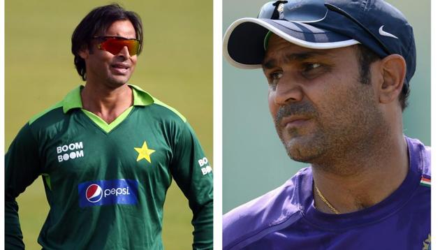 Shoaib Akhtar (L), Virender Sehwag (R)(HT Collage)