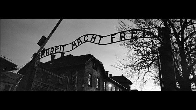 The notorious main gate at the former Nazi death camp of Auschwitz with the cynical Nazi slogan “Arbeit Macht Frei”— a German phrase meaning “work will set you free.” (Markus Schreiber / AP) The notorious main gate at the former Nazi death camp of Auschwitz with the cynical Nazi slogan “Arbeit Macht Frei”— a German phrase meaning “work will set you free.” (Markus Schreiber / AP)