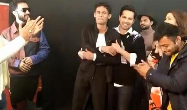 Varun Dhawan makes Baba Jackson face the camera after their dance-off.