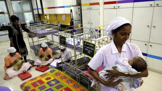 Children at Sofosh. The centre is currently caring for 43 abandoned children between the ages of just-born to six-years-old.(HT Photo)