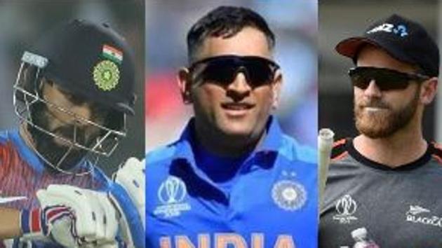 Virat Kohli, MS Dhoni and Kane Williamson (L-R)(BCCI/ ICC/ AP)