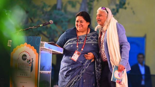 Singer Shubha Mudgal and festival producer Sanjoy K. Roy during the inaugural session. Roy said that JLF in present circumstances holds immense significance when jingoism seems to be ruling the world. He was speaking in a candid chat on the genesis and future of the festival, reported IANS. (Raj K Raj / HT Photo) Singer Shubha Mudgal and festival producer Sanjoy K. Roy during the inaugural session. Roy said that JLF in present circumstances holds immense significance when jingoism seems to be ruling the world. He was speaking in a candid chat on the genesis and future of the festival, reported IANS. (Raj K Raj / HT Photo)