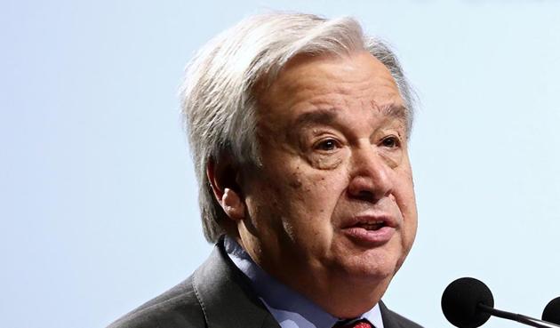 Secretary-General Antonio Guterres warned that the four horsemen - epic geopolitical tensions, the climate crisis, global mistrust and the downsides of technology - can jeopardize every aspect of our shared future. (Reuters) Secretary-General Antonio Guterres warned that the four horsemen - epic geopolitical tensions, the climate crisis, global mistrust and the downsides of technology - can jeopardize every aspect of our shared future. (Reuters)