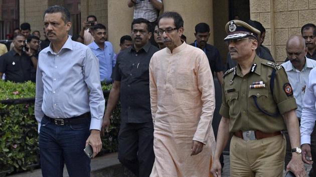 Maharashtra CM Uddhav Thackeray will be felicitated by 11 senior Shiv Sena leaders at a gathering to mark founder Bal Thackeray’s birth anniversary, Jan 23, 2020. (Satyabrata Tripathy/HT Photo) Maharashtra CM Uddhav Thackeray will be felicitated by 11 senior Shiv Sena leaders at a gathering to mark founder Bal Thackeray’s birth anniversary, Jan 23, 2020. (Satyabrata Tripathy/HT Photo)