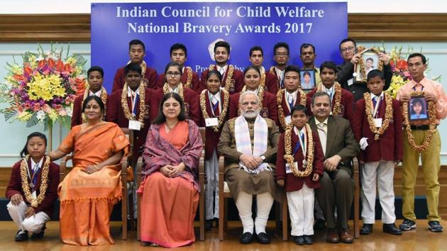 Prime Minister Narendra Modi at the presentation ceremony of the National Bravery Awards 2017 (File) Prime Minister Narendra Modi at the presentation ceremony of the National Bravery Awards 2017 (File)
