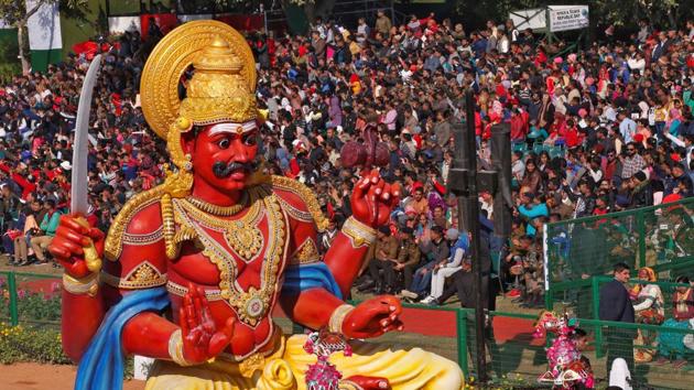 A tableau from the southern state of Tamil Nadu is displayed during the full dress rehearsal. (REUTERS) A tableau from the southern state of Tamil Nadu is displayed during the full dress rehearsal. (REUTERS)