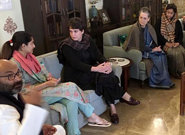 Congress president Sonia Gandhi and party general secretary Priyanka Gandhi Vadra pay their condolences to the family members of party MLA Ajay Pal Singh, whose son died recently, in Rae Bareli on January 22. (ANI PHOTO) Congress president Sonia Gandhi and party general secretary Priyanka Gandhi Vadra pay their condolences to the family members of party MLA Ajay Pal Singh, whose son died recently, in Rae Bareli on January 22. (ANI PHOTO)