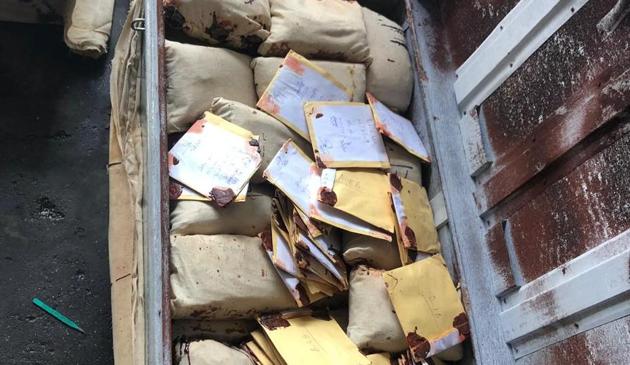 Dinesh Meena, additional commissioner, customs, said they disposed of 207.109kg heroin that the department had seized in 15 cases in the six-year period.(HT Photo)